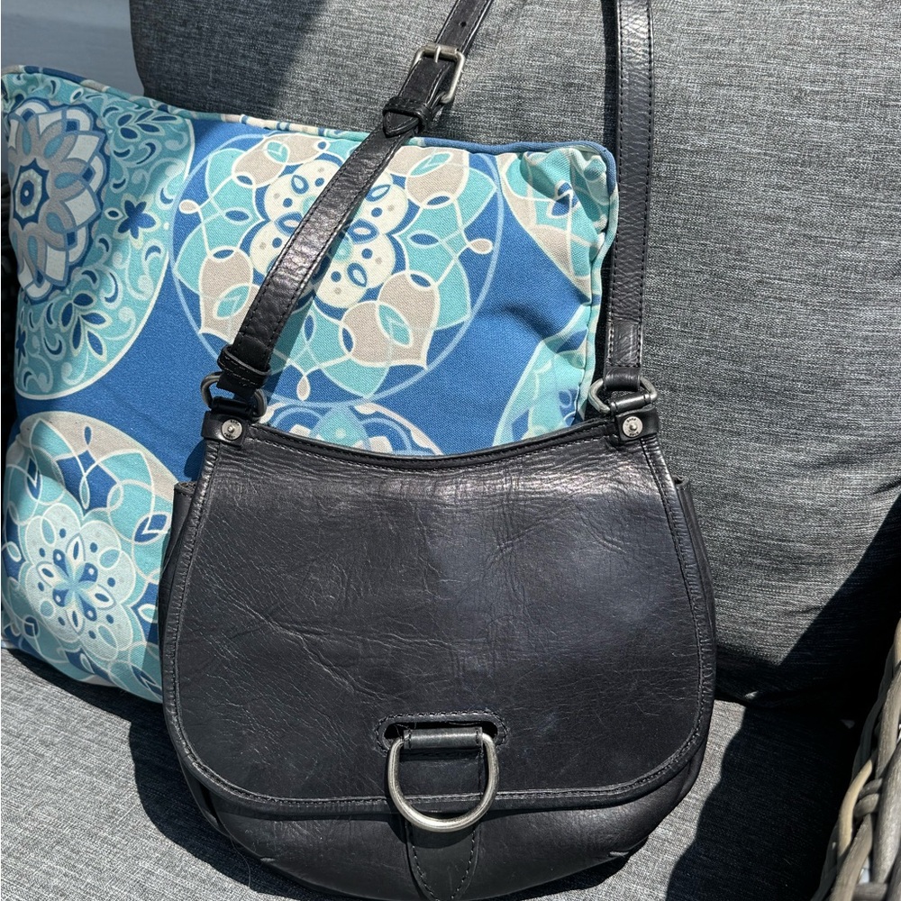 Frye Black Leather Crossbody Bag